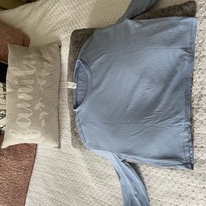 Baby blue cropped long sleeve